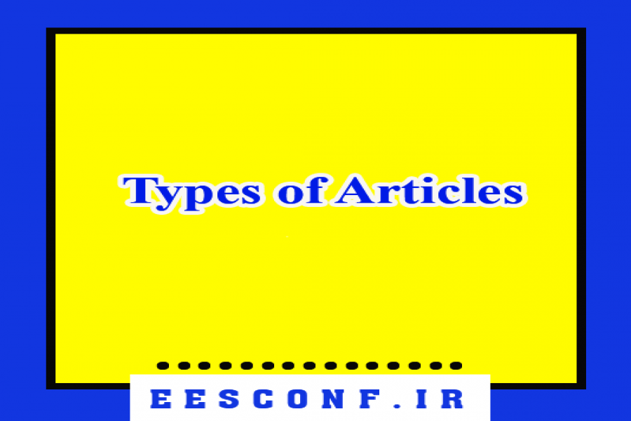 Types of Articles Accepted by the Conference Types of Articles Accepted by the Conference